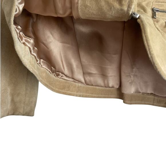 Y2K VTG Banana Republic Women Leather Suede Jacket 2 Camel Classic Retro Cowgirl - Picture 11 of 14